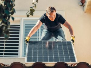 “High-quality solar panels installed on rooftops in Australia under bright sunlight, symbolizing the growth of renewable energy.”