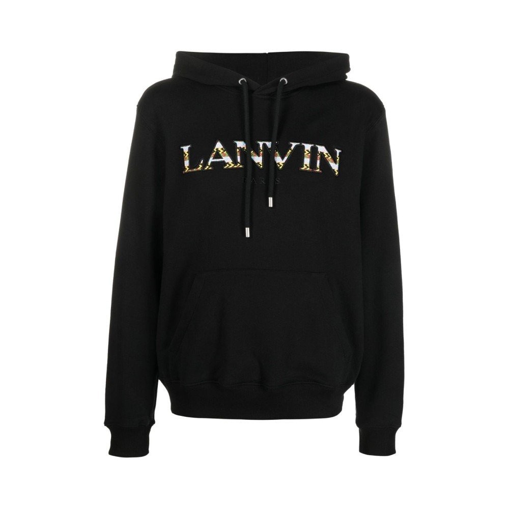 Lanvin CURB Embroidered Logo Black Hoodie