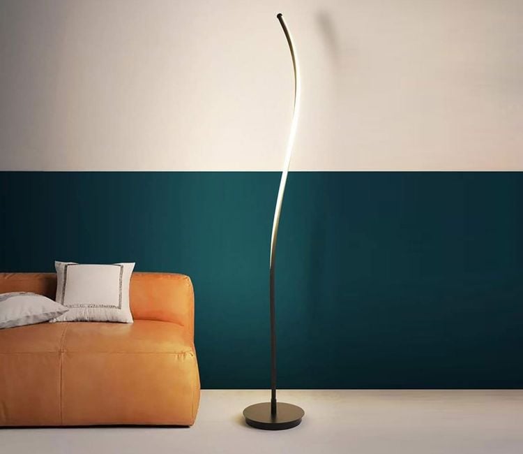 floor lamp by wooden street