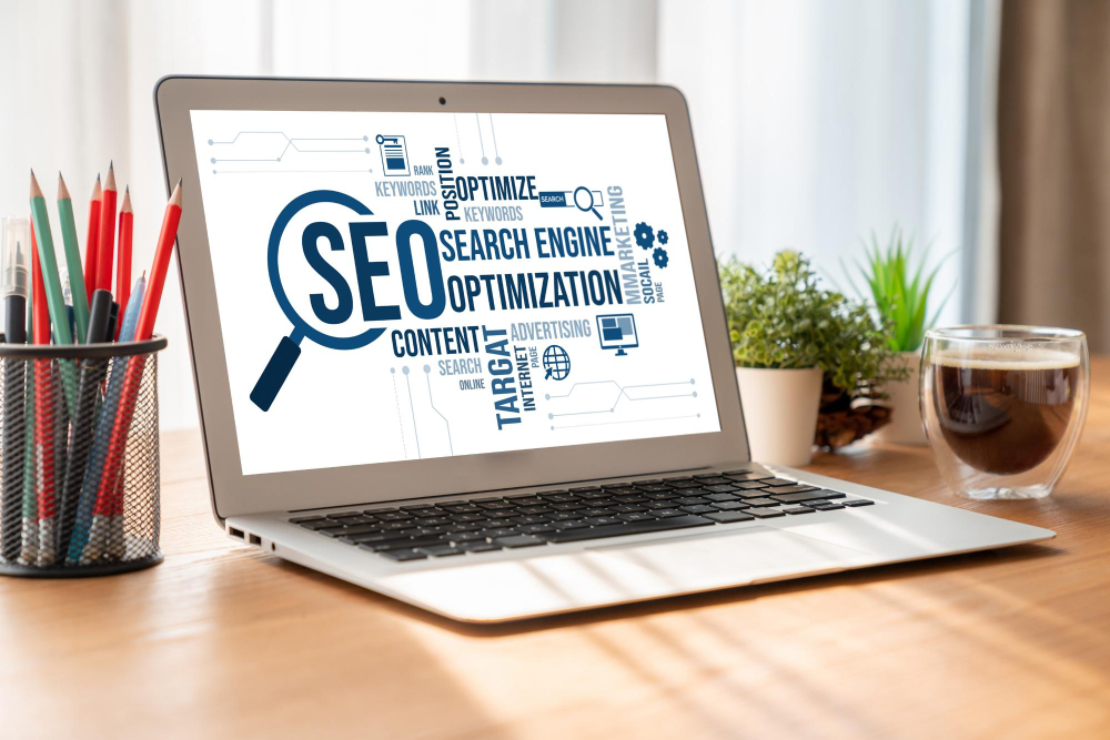 Laptop showing SEO Services