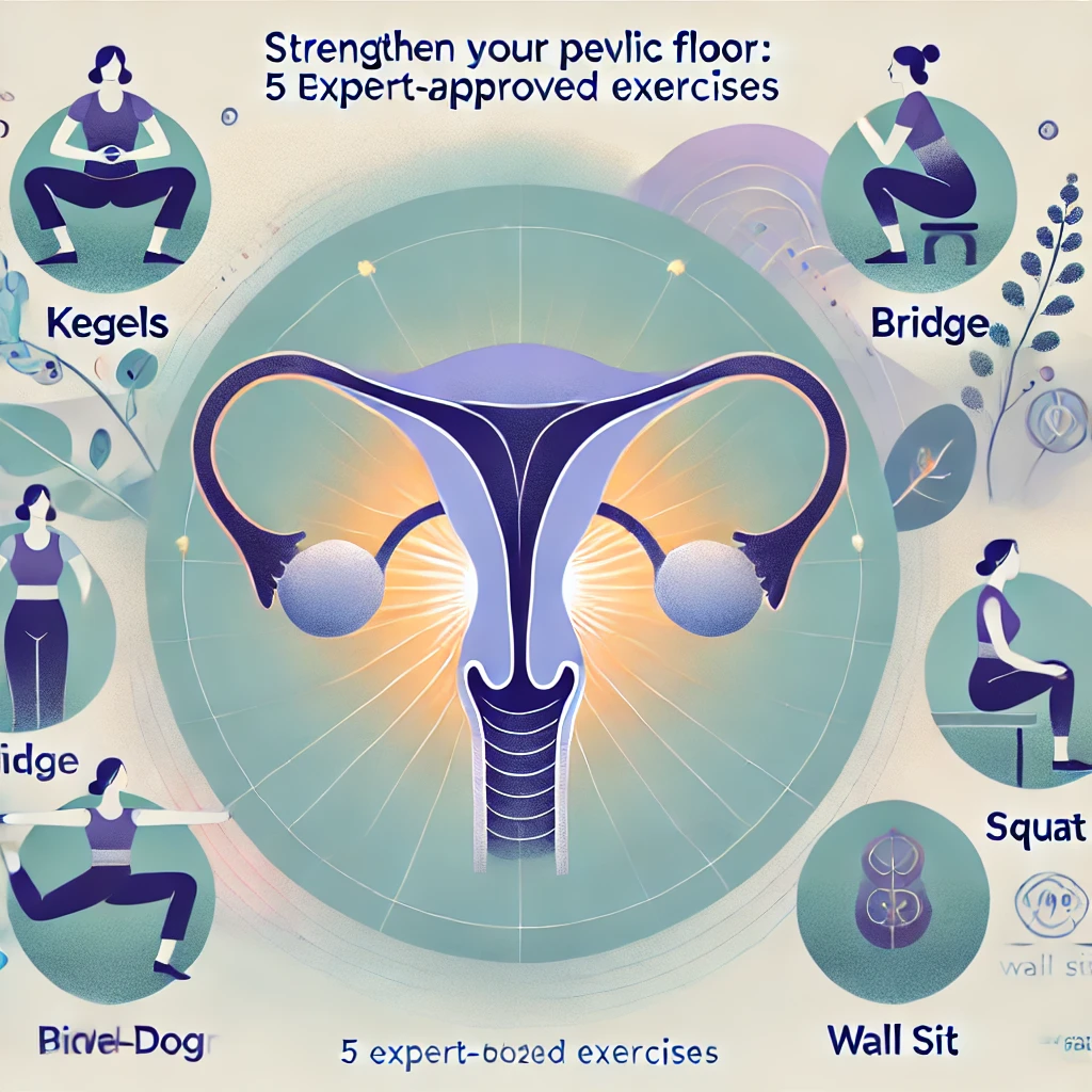 pelvic floor with these 5 easy exercises! Improve bladder control, reduce leaks, and boost core stability