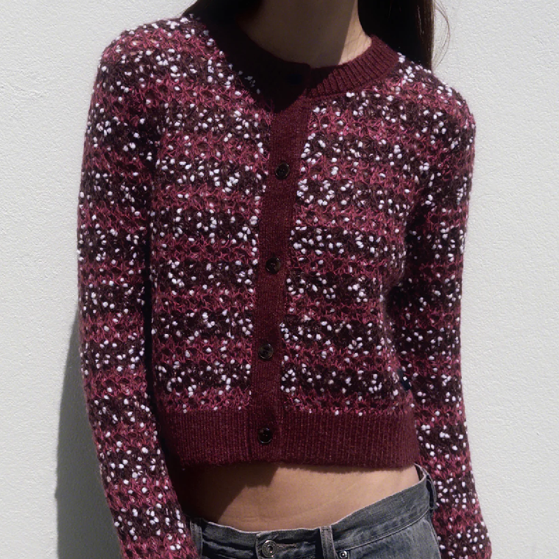 Madhappy MERLOT Open Knit Cropped Cardigan (2)
