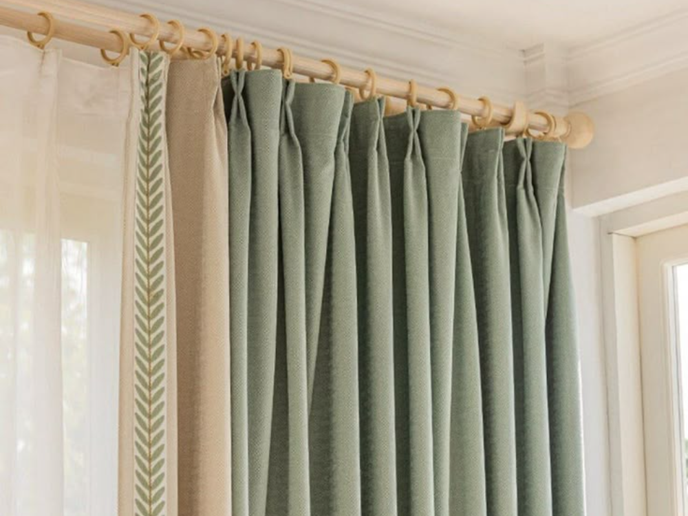 green curtains for bedroom
