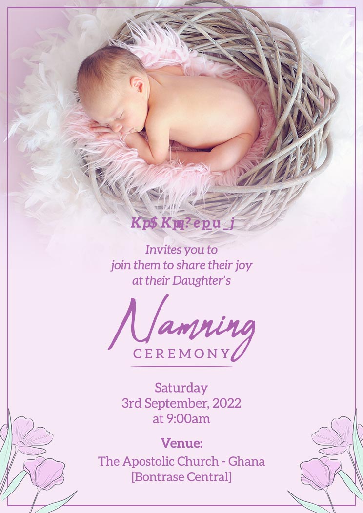 naming ceremony invitation card template free download pdf