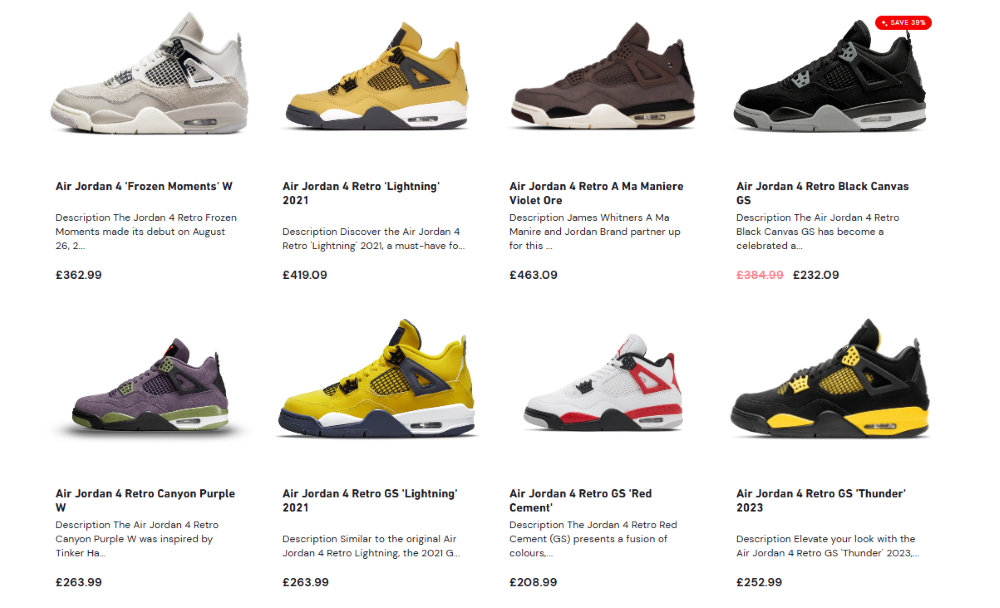 Buy Jordan 4 UK, Jordan 4 Trainers UK, Air Jordan 4 Retro for Sale, Authentic Jordan Sneakers UK, Limited Edition Jordan 4