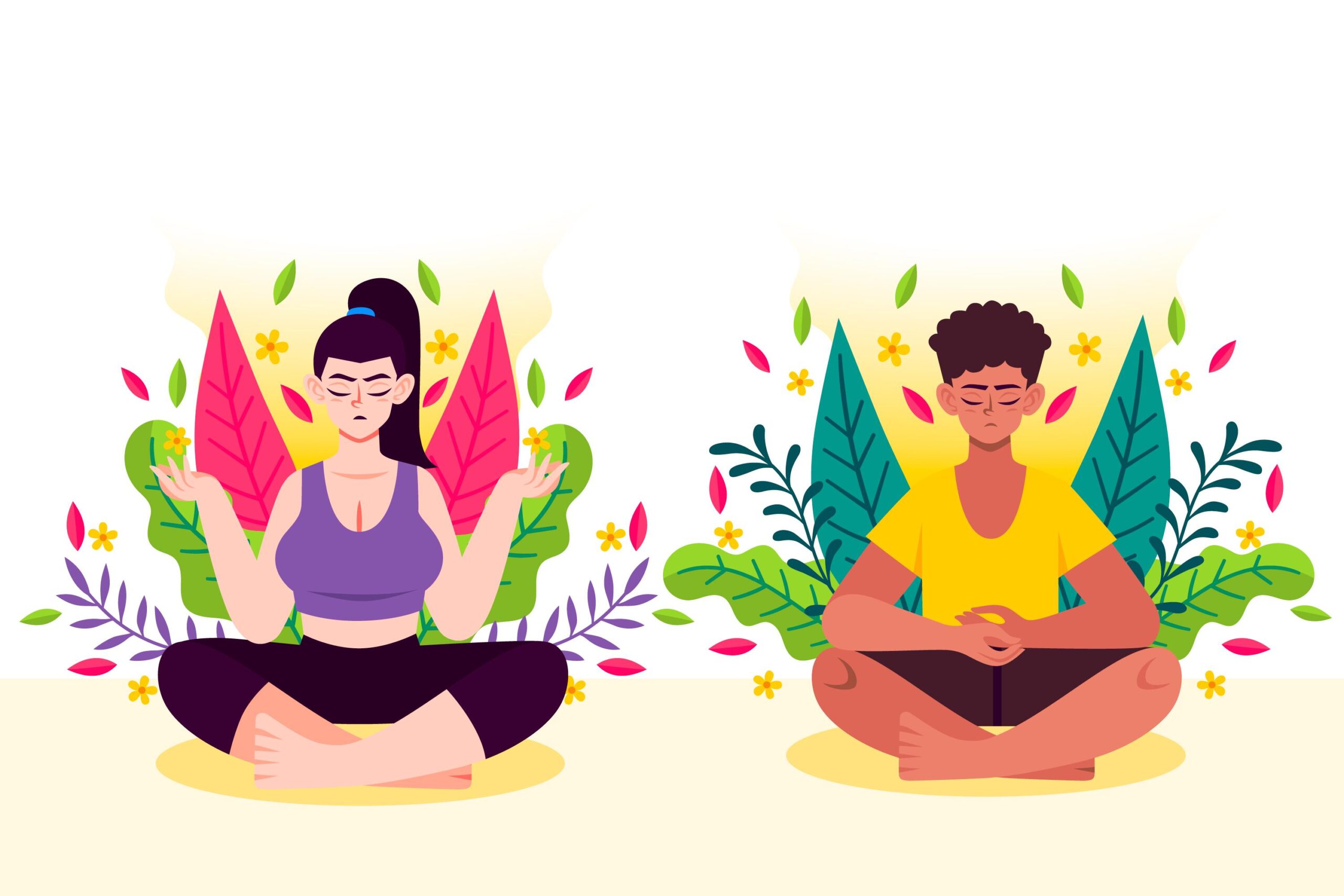 people meditating