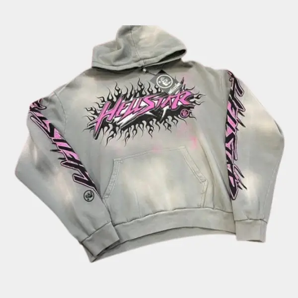 Hellstar New Pink And Grey Hoodie