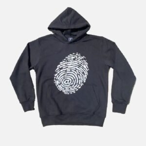 Adwysd Black Fingerprint Black Hoodie