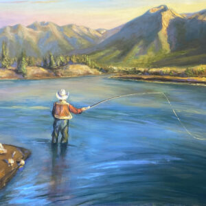 How Does Watercolor Capture the Motion of Fishing Art?