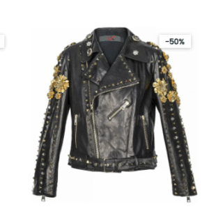 Mens black leather jacket