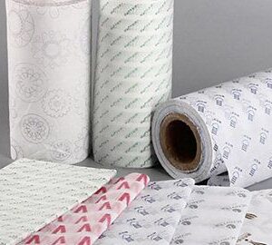 tissue paper with logos